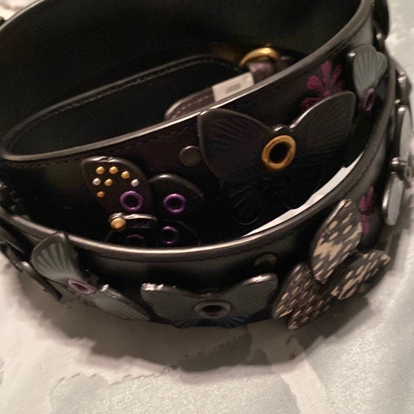 Coach Handbags - Coach Novelty Black Strap, Butterflies, NWOT